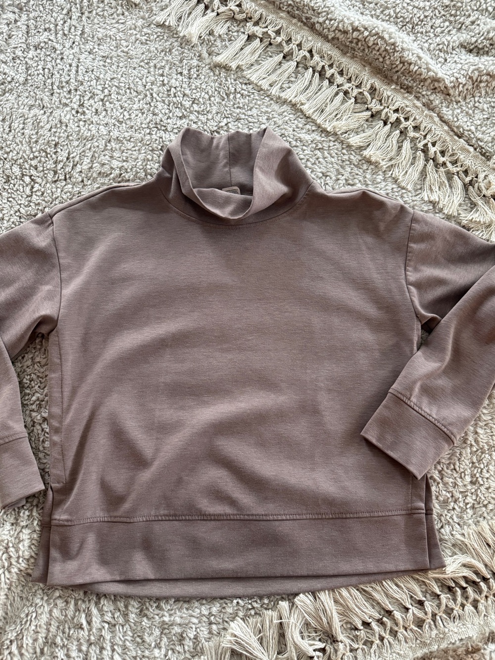 RBX Women’s Small Cowl Neck Pullover Sweatshirt Mauve Taupe Activewear Tunic - Picture 4 of 9